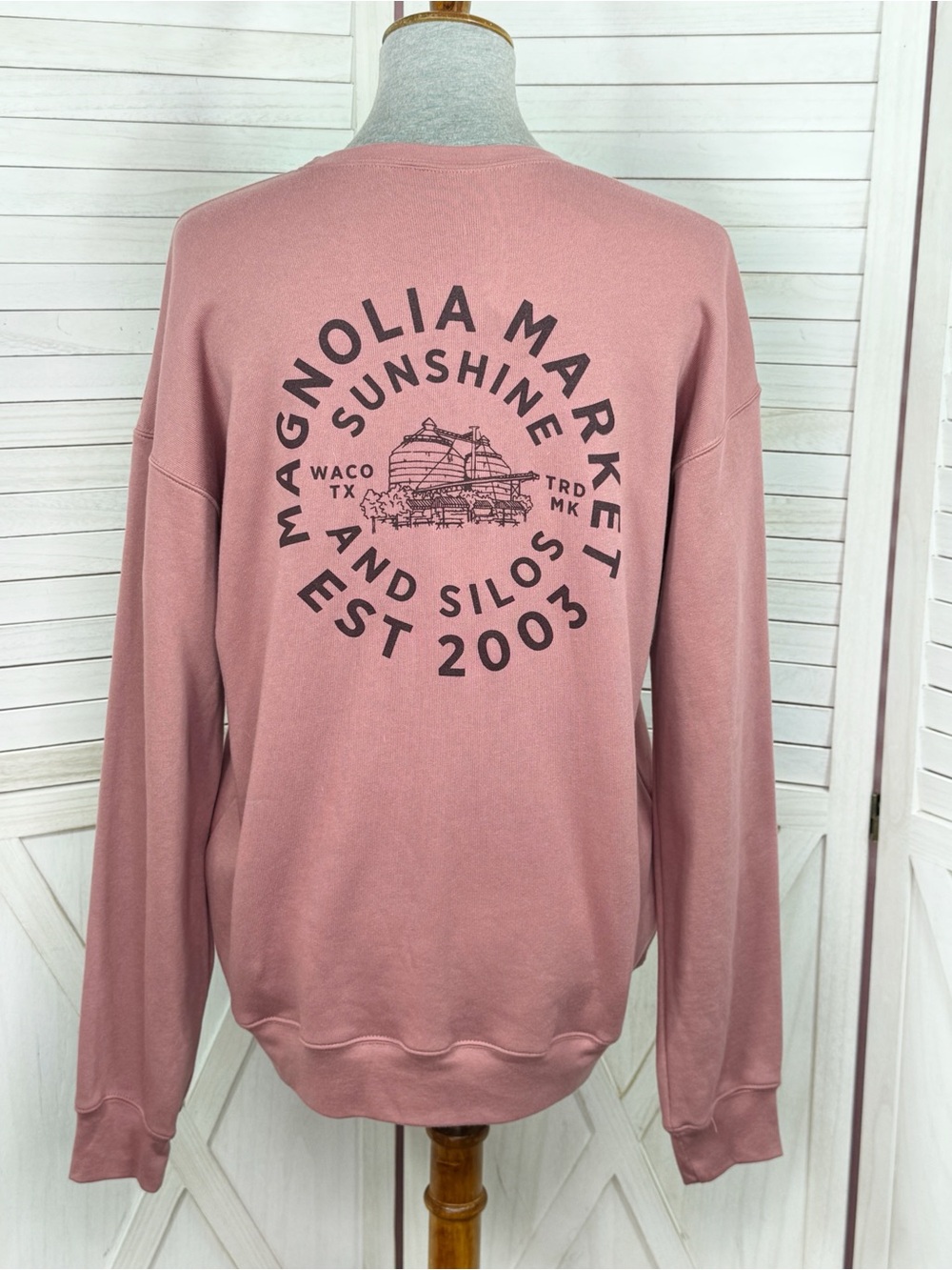 Sunshine Seal Magnolia Market Sweatshirt Mauve Pink Medium Cottagecore Texas